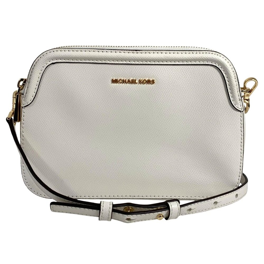 MICHAEL MICHAEL KORS Houston Crossgrain Leather Double-Zip Crossbody Bag EUC